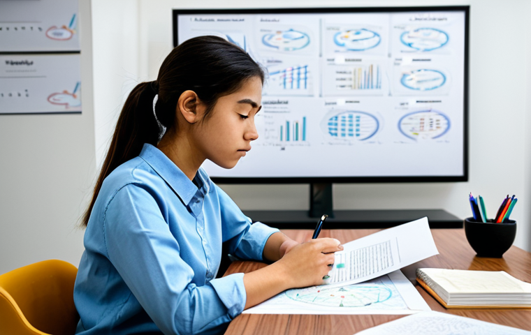A focused professional student, fully clothed in a modest business casual outfit, sits attentively at a modern, clean desk in a brightly lit study room. The student is actively creating an intricate mind map on a large sheet of paper, surrounded by open professional textbooks and digital notes on a tablet, demonstrating deep concentration and intellectual engagement. The background depicts an organized and conducive study environment. safe for work, appropriate content, fully clothed, professional, perfect anatomy, correct proportions, natural pose, well-formed hands, proper finger count, natural body proportions, high quality, professional photography.