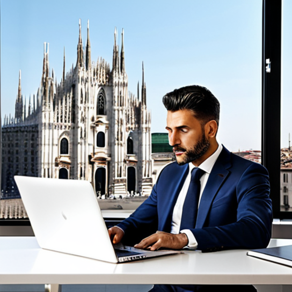 CPA 경력직 이직 팁 - **

"A confident Italian CPA in a professional, tailored business suit, working on a laptop in a bri...