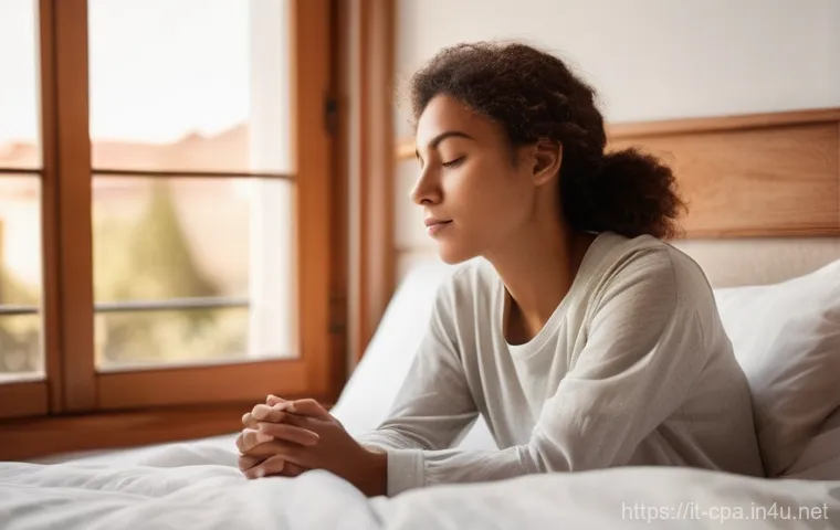 공인회계사 시험일 아침 루틴 - **Prompt:** A young adult, gender neutral, in their late 20s, is gently stretching in a sun-drenched...