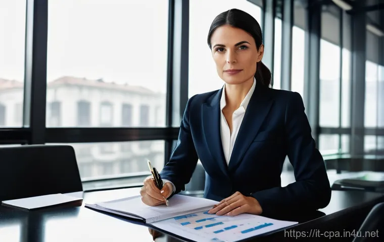 CPA와 IR 업무의 연결 - **Prompt 1: The Precision of Data and the Power of Purpose**
    "An Italian female 'Commercialista'...