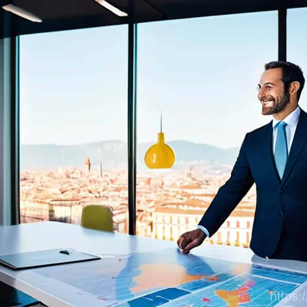 공인회계사와 비영리 감사 - **Prompt:** A vibrant, dynamic image showcasing a professional Italian *commercialista* (accountant)...