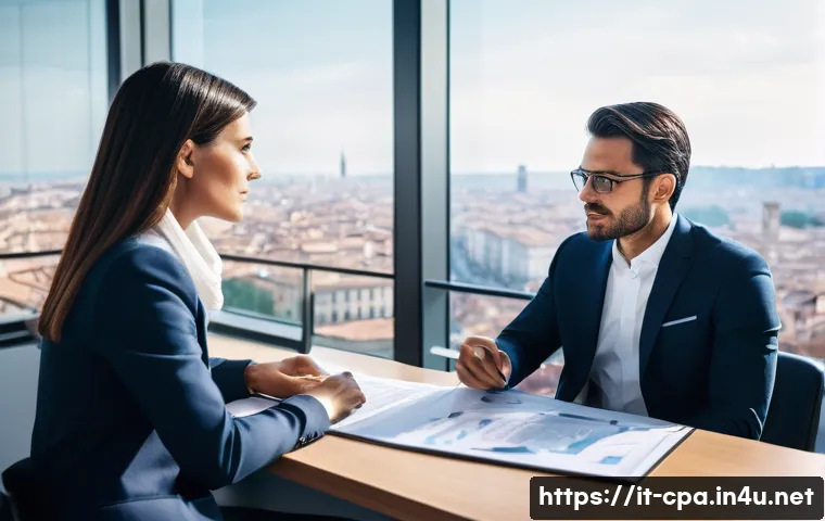 공인회계사와 고객 신뢰 구축 - **Prompt 1: The Strategic Financial Partner**
    A professional, modern Italian male accountant (la...