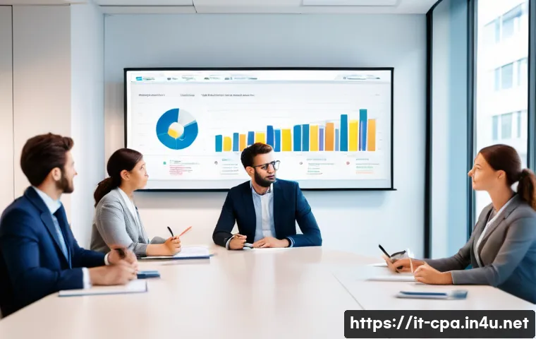 공인회계사 전문 분야 선택 - **Prompt 1: Collaborative Business Meeting with Diverse Professionals**
    "A bright, modern office...