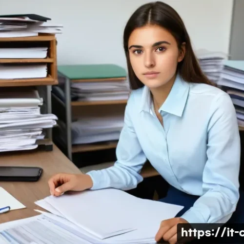 CPA 신입 연봉 평균 - A focused and determined young Italian accounting intern, approximately 22 years old, dressed in sma...