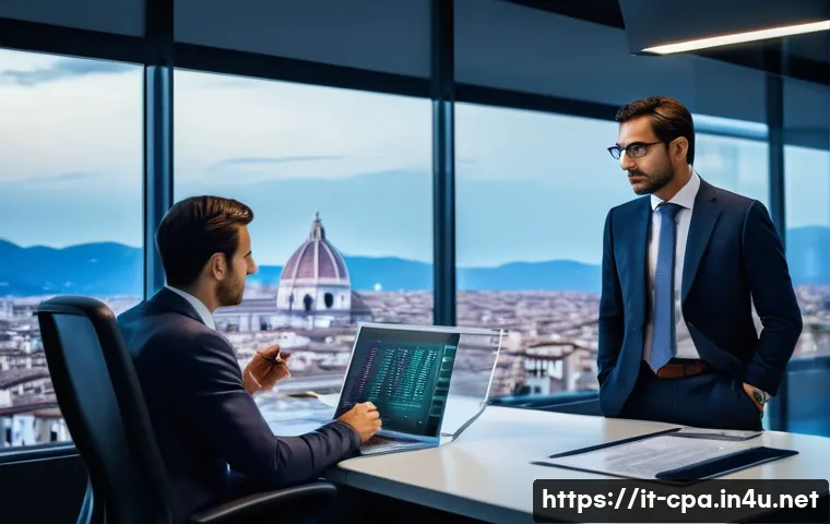 공인회계사 세법 개정사항 반영법 - **Prompt:** A discerning Italian financial consultant, dressed in smart business attire, intensely s...