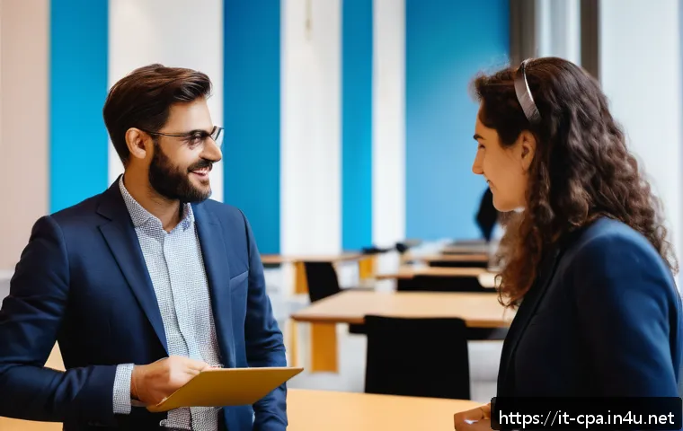 공인회계사 프리랜서로 일하는 법 - A professional freelance accountant networking at a business conference in Milan, Italy, engaging in...